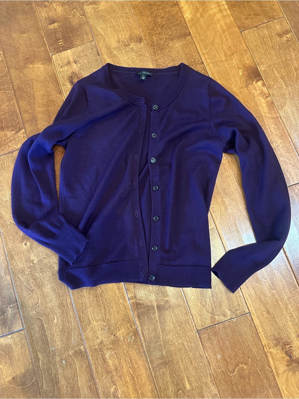 Limited Size M Purple Women's Button-Up Crewneck Sweater